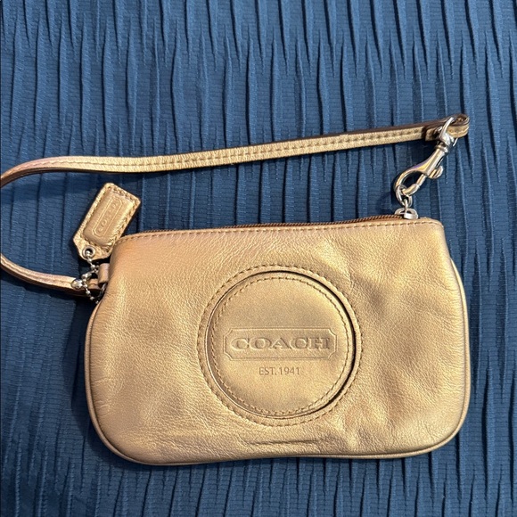 Coach Metallic Gold Wristlet - Picture 1 of 5
